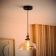 image 3 of ValueLights Industrial Black And Gold Amber Glass Pendant Ceiling Light | Orange