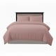 image 1 of Embossed Stripe Duvet Cover Soft Microfibre Bedding with Pillowcases | Pink | Single