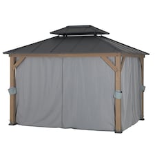 Sunjoy Accessory Curtain for Cedar Wooden Gazebo - 3m x 3.6m, suitable for A102032602（Gazebo Not Included）