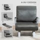 image 5 of HOMCOM Single Chair Bed, Click Clack Convertible Bed Settee, Modern Faux Suede Upholstered Lounge Couch with Pillow for Living Room, Guest Room, Grey