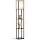 image 1 of HOMCOM 3Tier Floor Lamp, Floor Light with Storage Shelf, Reading Standing Lamp with Acrylic Shade for Living Room, Bedroom, Kitchen, Dining Room, Office, Dorm, 160cm, Brown