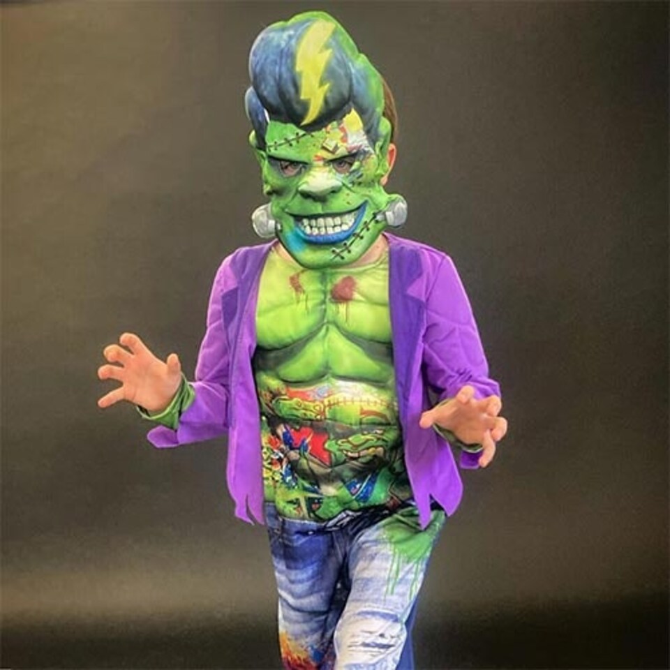 image 1 of Graffiti Frankenstein Boys Fancy Dress Costume Kids Medium - Age 7-9
