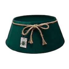 Holly International Velvet Christmas Tree Skirt Collar Emerald Green