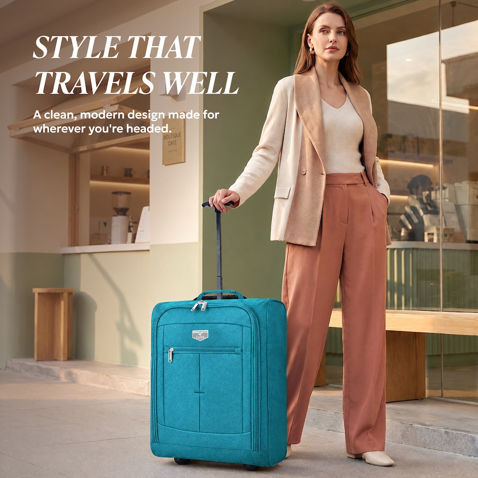 image 1 of Lugg Jupiter Soft Cabin Bag 55x40x20cm Lightweight Wheeled Trolley Ryanair Size