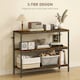 image 3 of HOMCOM Industrial Console Table with 3-Tier Storage Shelves Rustic Brown | Brown