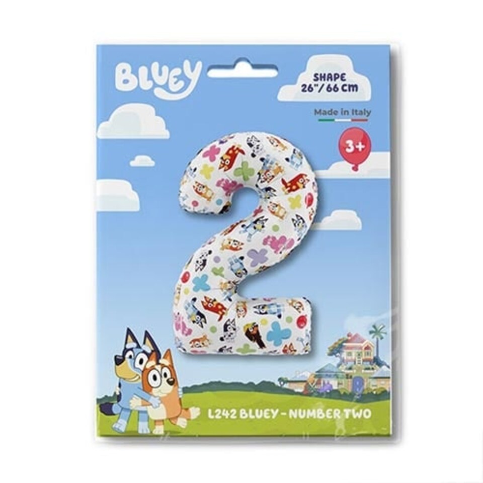 image 1 of Bluey Number 2 Giant Foil Helium Balloon 66cm / 26 in