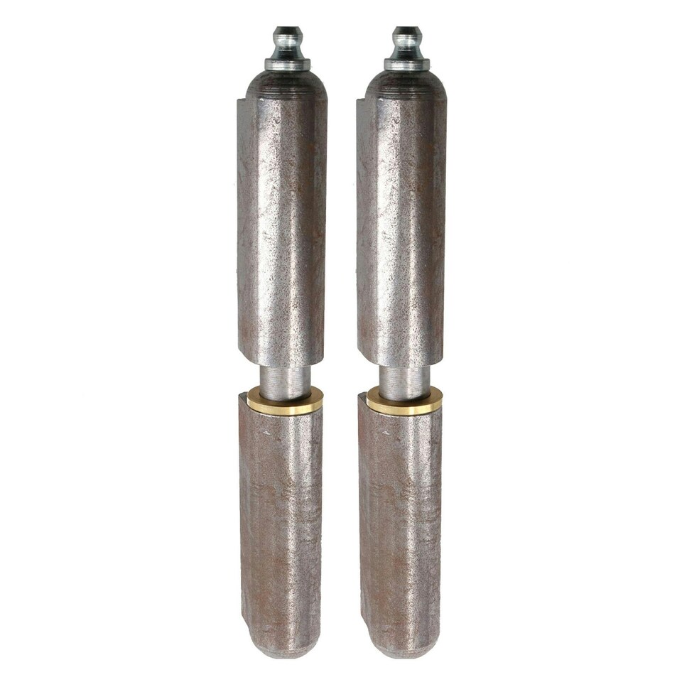 image 1 of 2 PACK Lift Off Bullet Hinge with Grease Nipple Weld On 18x135mm Door Silver