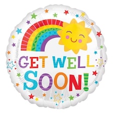 Get Well Soon Sun Round Foil Helium Balloon 43cm / 17 in