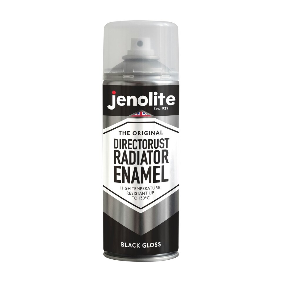 image 1 of Jenolite Directorust Radiator Enamel Paint - Black Gloss - 400ml Spray Can - 3-Pack