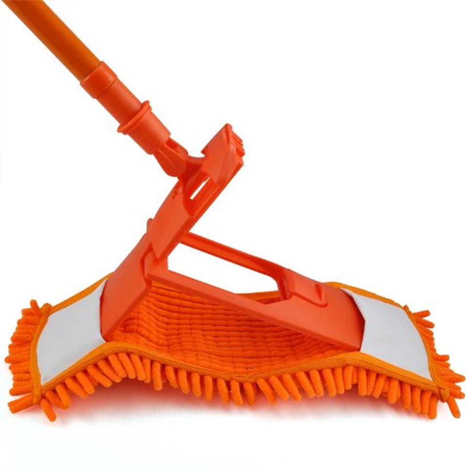 image 1 of Extendable Microfibre Floor Mop Telescopic 70-120cm Handle Washable Noodle Mop for Tile Stone Marble Laminate Hardwood Wet & Dry Cleaning