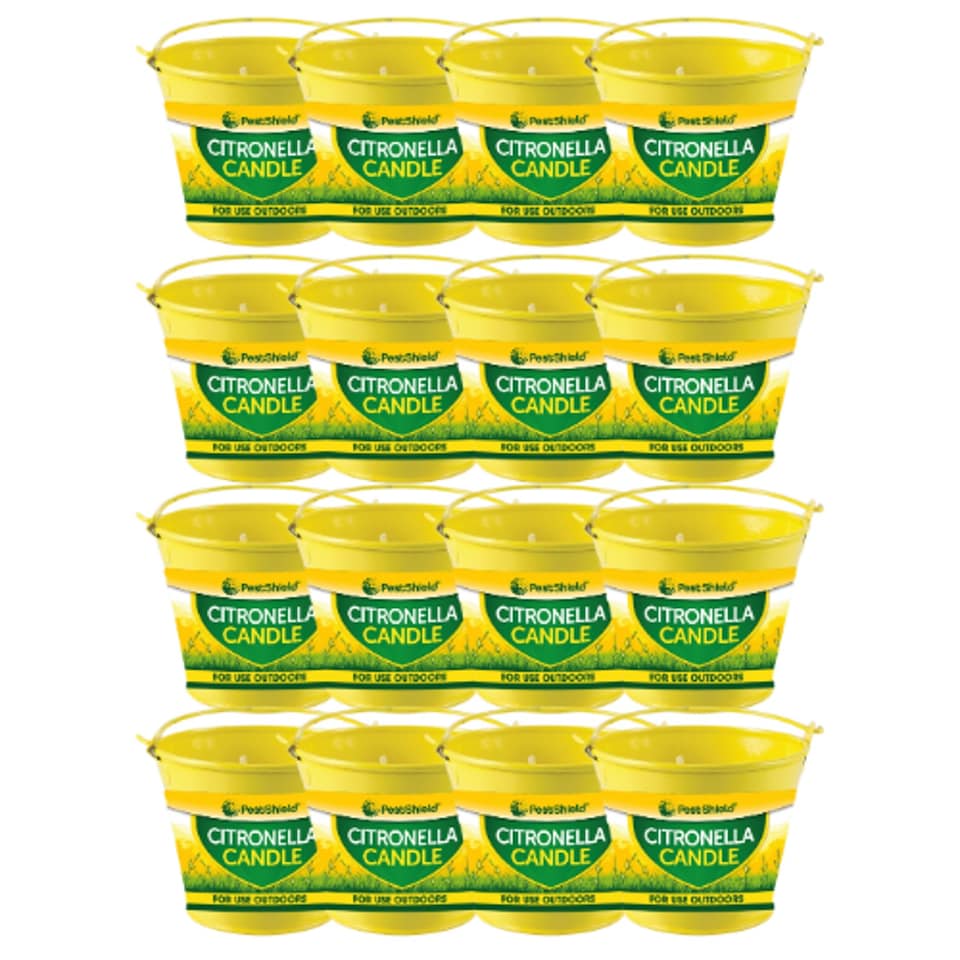 image 1 of Citronella Metal Bucket Candle 8cm | Yellow | 6 - Yellow | One Size | 6