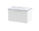 image 1 of Balterley Tixall Fluted 1 Drawer Wall Hung Vanity Unit with Laminate Worktop, Satin White, 600mm