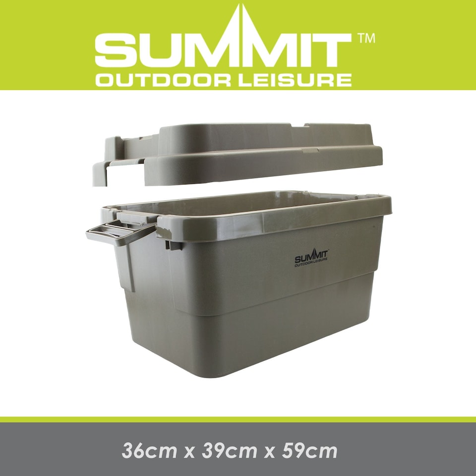 image 1 of vfm-estore green storage box with carry handles - camping storage