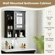 image 8 of COSTWAY Bathroom Wall Storage Cabinet Medicine Organizer Black Black