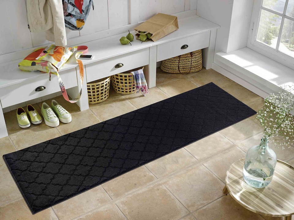 image 1 of Ivy Washable Trellis Design Anti Slip Doormats - Runners
