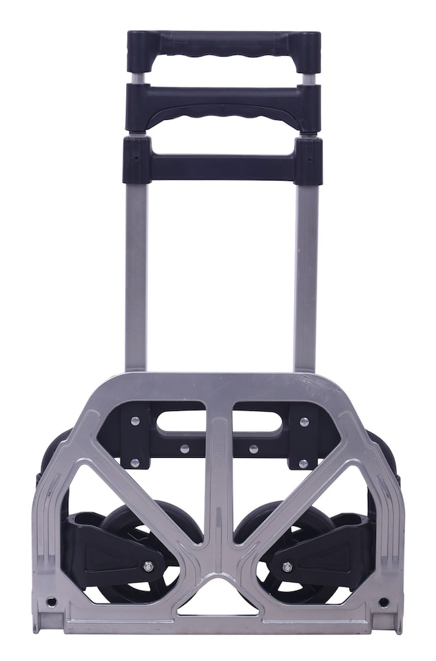image 1 of Workhorse Mini Compact Folding Sack Truck - Telescopic Handle with 2 Solid Tyres, 60kg Capacity | Silver