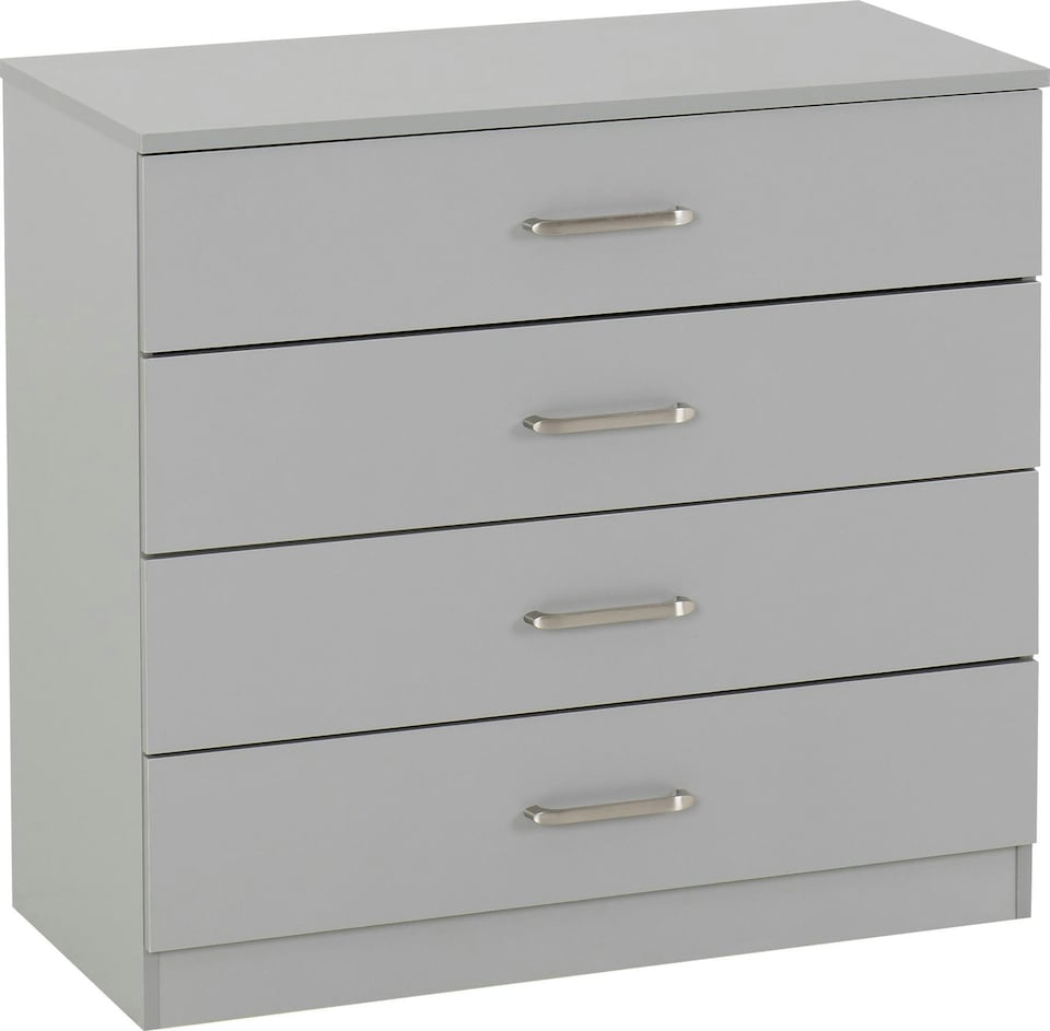 image 1 of Dakota 4 Drawer Chest | Grey | Light Grey