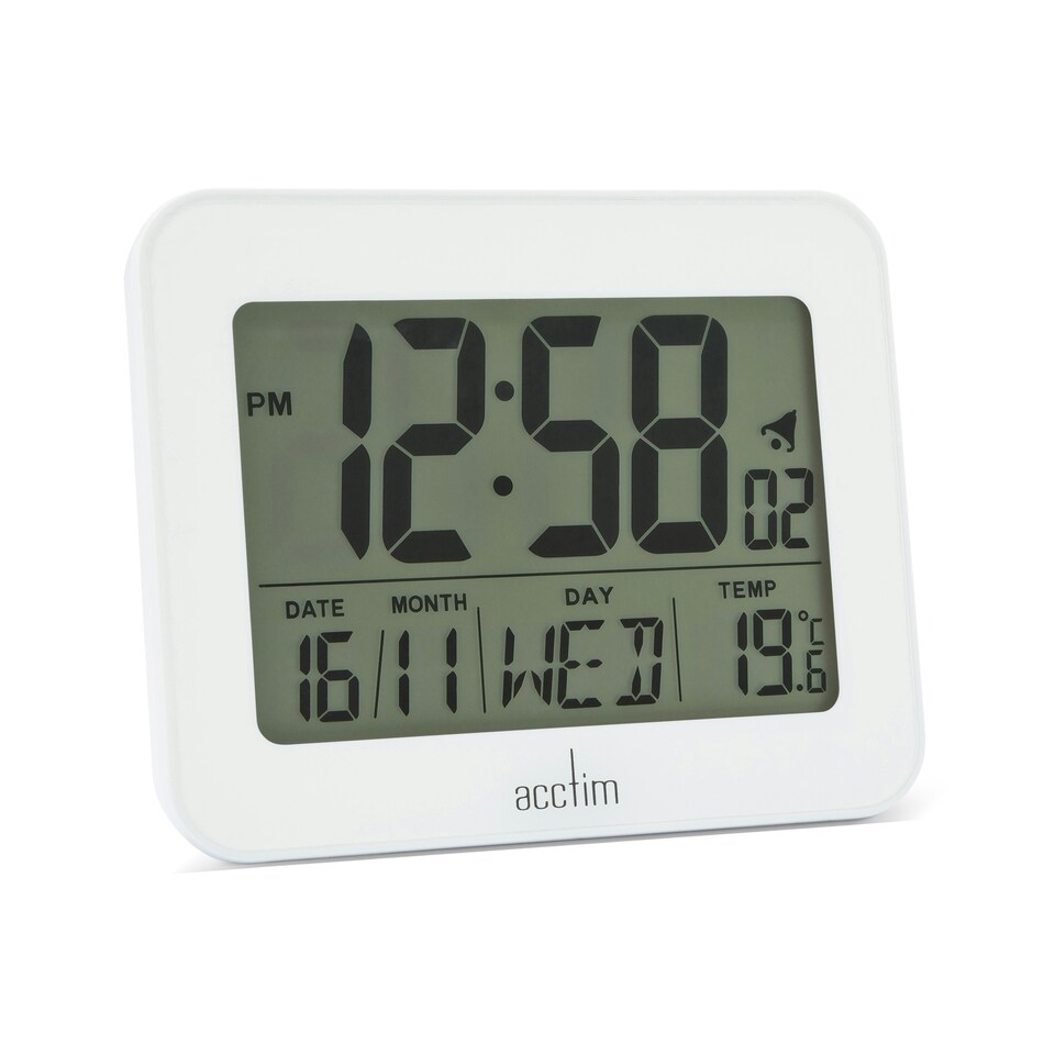 image 1 of Acctim Otto Superbrite® Digital Bedside Alarm Clock White