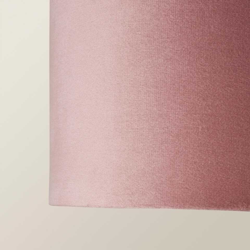 image 1 of ValueLights Reni Medium Pink Velvet Pendant Shade | Pink