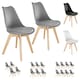 image 9 of Dining Chairs Frederikke - padded, ergonomic shape, wooden legs - Set of 8 Grey