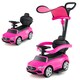 image 1 of COSTWAY 3-in-1 Ride on Push Car w/ Adjustable Canopy Pink