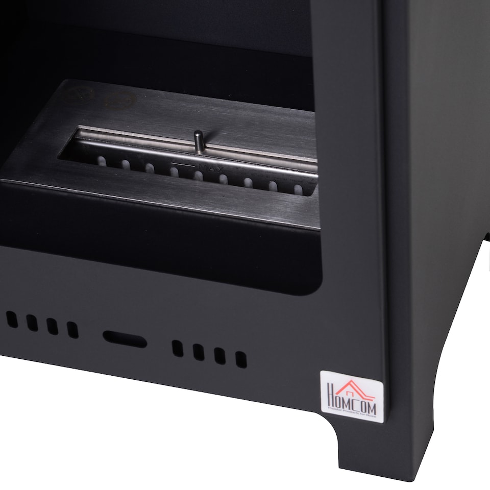 image 1 of HOMCOM Free Standing Bio Ethanol Fireplace Heater with 0.9L Tank for Home Black