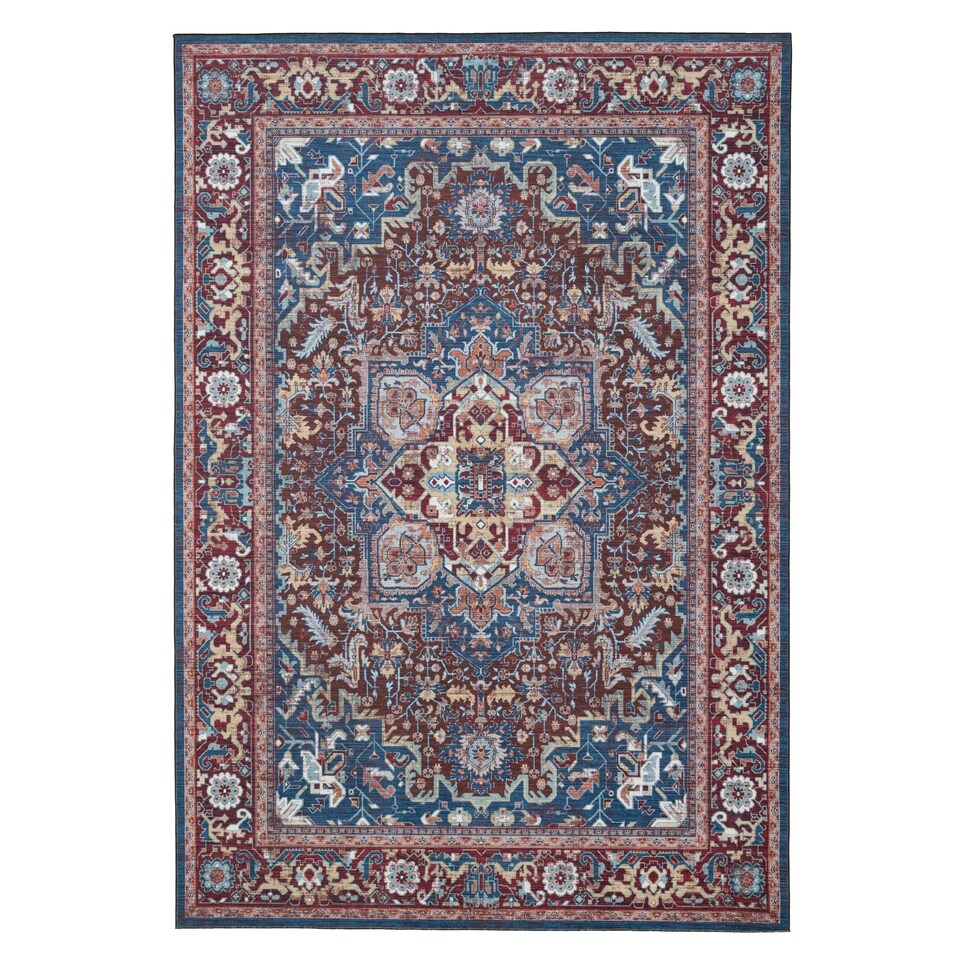 image 1 of KUKOON Washable & Non Slip Vintage Beige Medallion Area Rug 80cm x 150cm