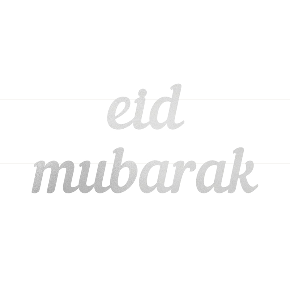 Eid Mubarak Letter Banner - Silver