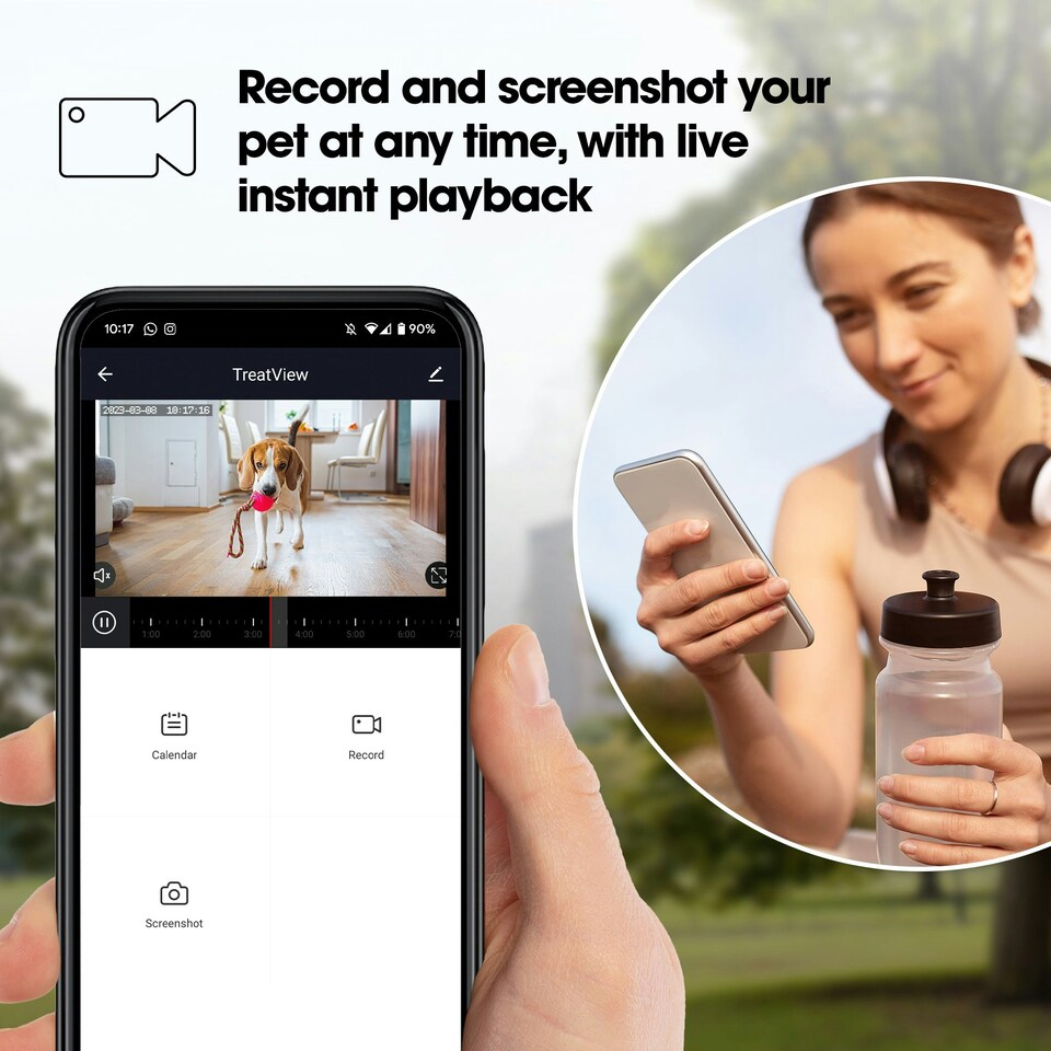 image 1 of Closer Pets TreatView Pet Camera with Treat Dispenser (iOS/Android Compatible) | White