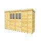 image 1 of 17 x 5 Feet Pent Shed - Single Door With Windows - Wood - L147 x W492 x H201 cm Brown