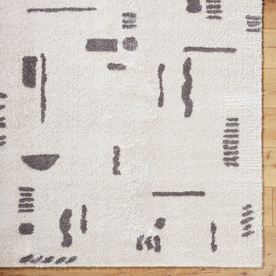 image 1 of LIVABLISS Fossay Shaggy-Washable Modern High Pile Rug 120 x 170 cm | Beige Charcoal