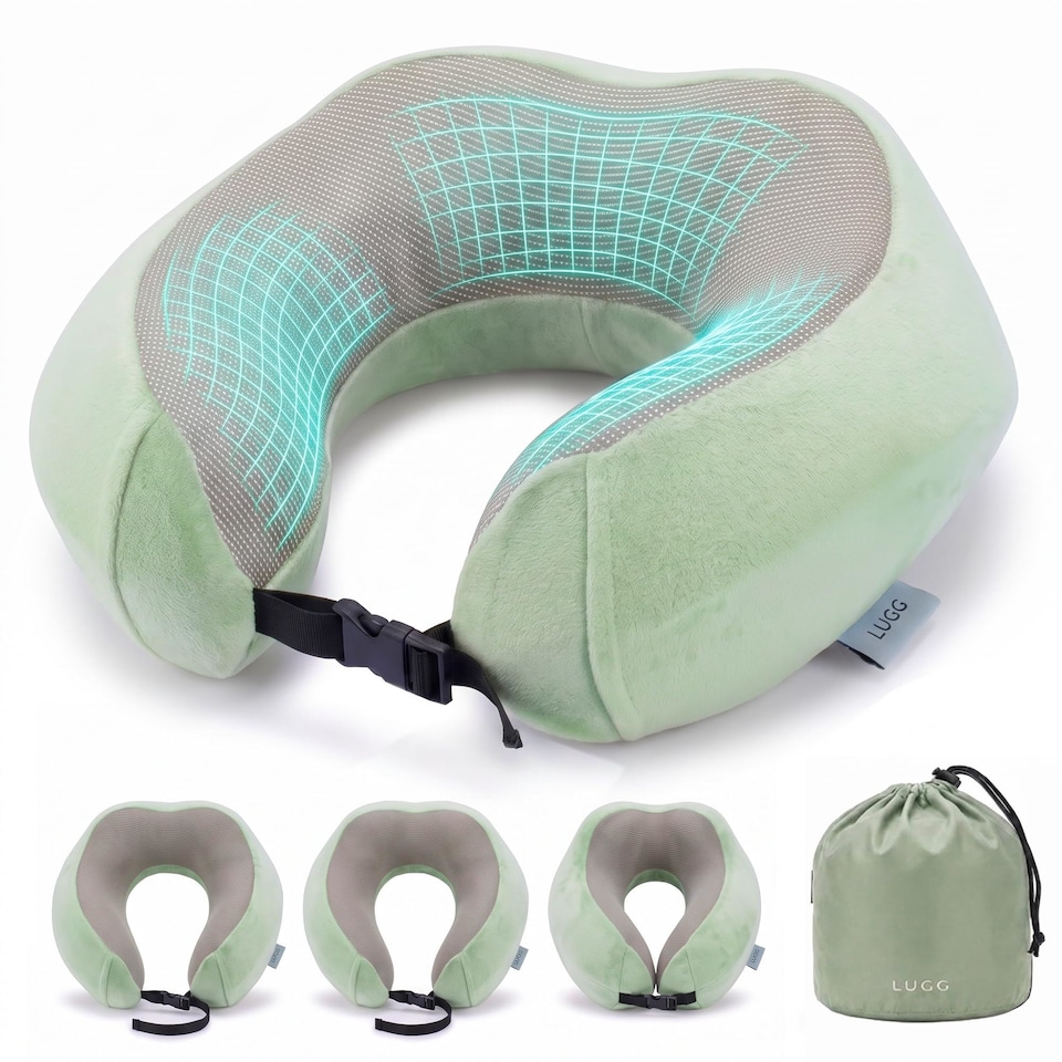 image 1 of Lugg Memory Foam Travel Pillow with Storage Bag 360 Degree Neck Support