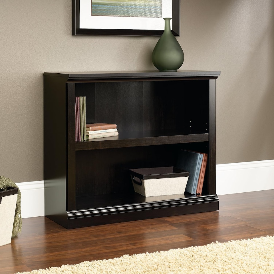 image 1 of London Boutique 2 Tier Adjustable Bookshelf Freestanding Wooden Bookcase Storage Cabinet (W)90cm (D)34cm (H)76cm
