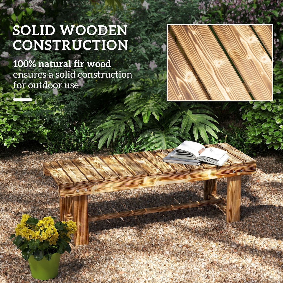 image 1 of Outsunny 1.1M Outdoor Garden Bench Patio Loveseat Fir Wood 2 Person
