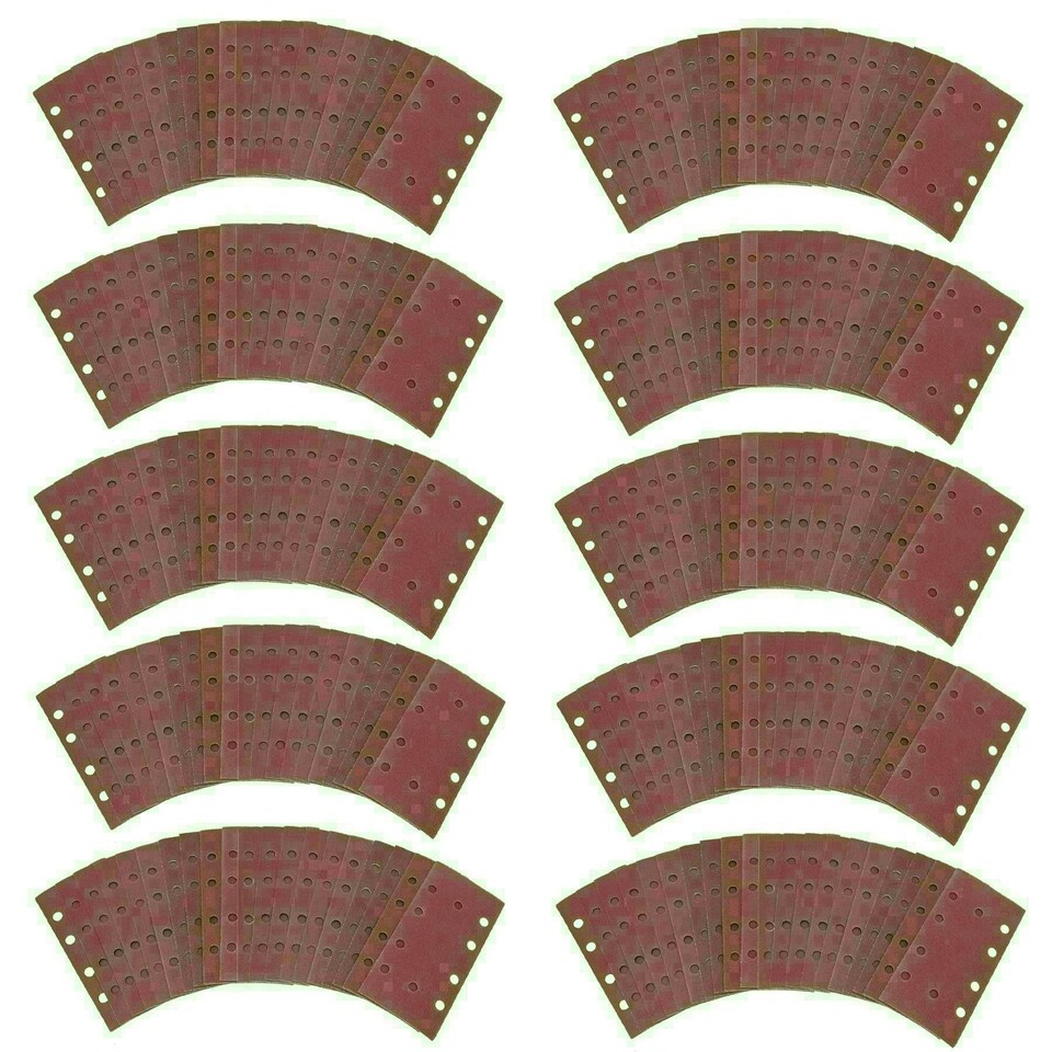 image 1 of Hook + Loop Mixed Grit Sanding Pads Sheets Sander sandpaper 40 - 120Grit 200pc