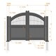image 3 of Double Swing Gate 4250x1800mm Black - Vertical Solid Infill, Bell-Curved Top Black