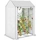 image 1 of Outsunny Mini Greenhouse with Shelves and Roll Up Door, 100x80x150cm, White