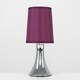 image 3 of ValueLights Pair of - Small Chrome Touch Table Lamps with Purple Fabric Shades With 5w LED Dimmable Candle Bulbs In Warm White