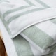 image 2 of Bianca Reversible Stripe Cotton Jacquard Bath Sheet | Green | Sage Green | Bath sheet