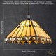 image 5 of Art Deco Style Amber Tiffany Pendant Shade with Gold Triangles and Diamonds