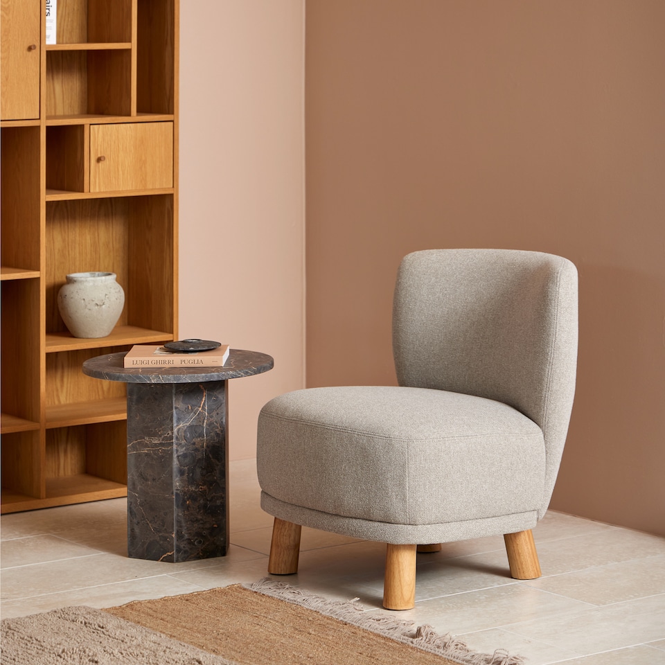image 1 of Naxos Round Side Table In Marron Marble
