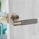 image 3 of Golden Grace Straight T-Bar Knurled Door Handle Set in Antique Brass with Hinges and Mortise Lock Bronze