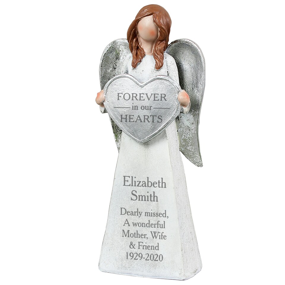 image 1 of Personalised Forever In Our Hearts Memorial Angel Ornament