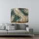 image 7 of First Choice Lighting Tropica Dark Green with Gold Embossed Leaf Detail 30cm Pendant Shade Green
