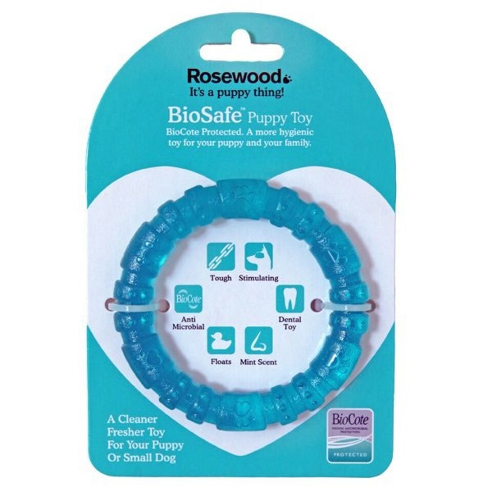 Rosewood BioSafe Puppy Ring - Blue, 3 1/2"
