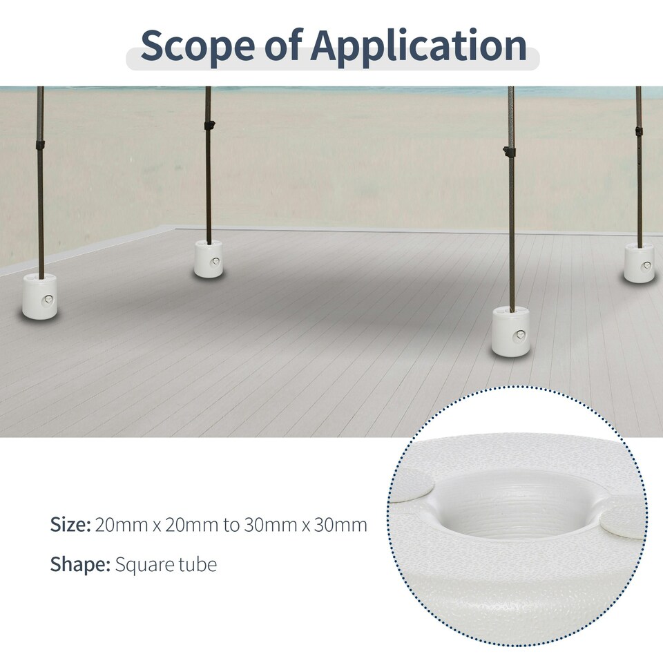 image 1 of Outsunny Tent Weight Base 4pcs Gazebo Foot Leg Anchor Weights Marquee White