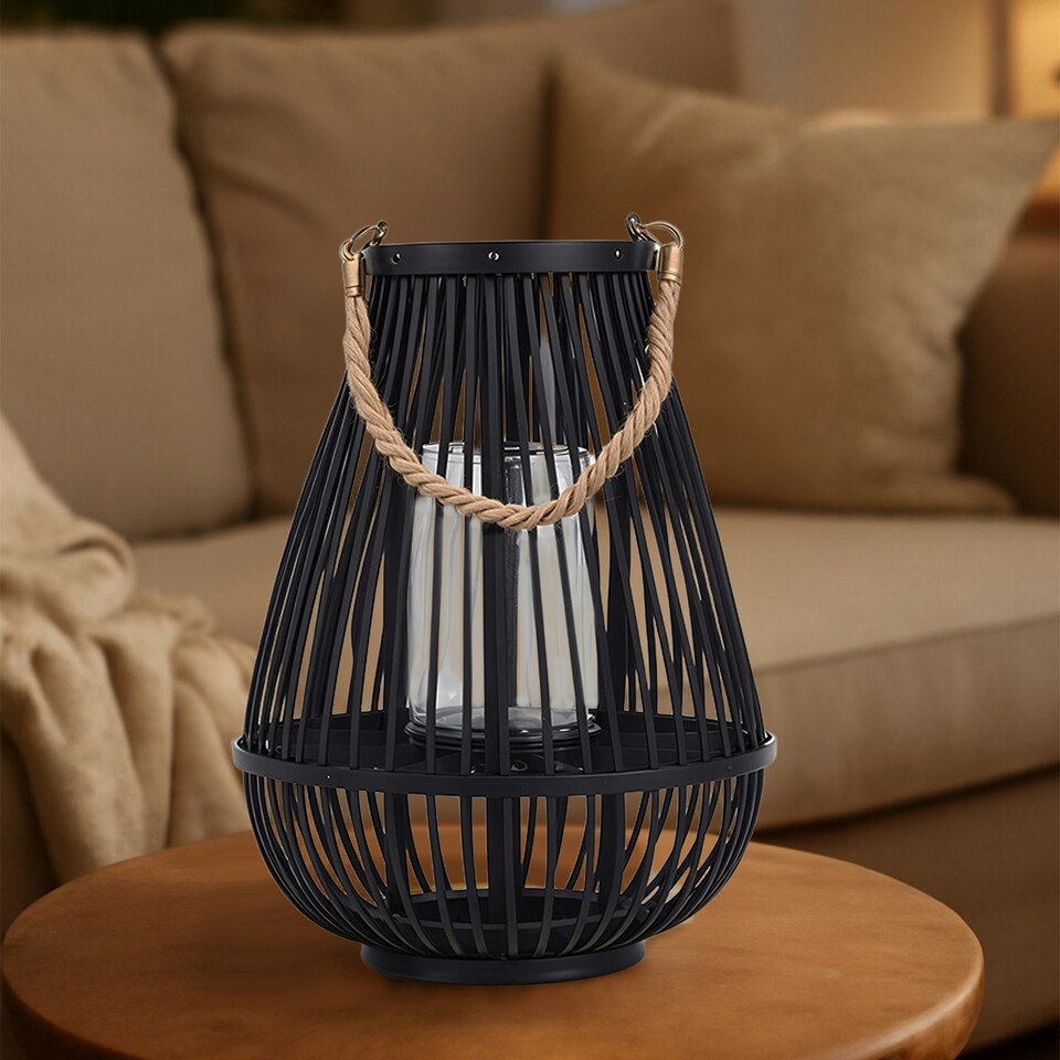 image 1 of Lentigo Small Black Bamboo Lantern