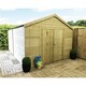 image 2 of 11 x 10 WINDOWLESS T&G Apex Wooden Workshop / Garden Shed + Double Doors (11' x 10' / 11ft x 10ft) (11x10)