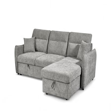 Grey Chenille Fabric 2C1 Corner Sofabed with Storage ARCHIE