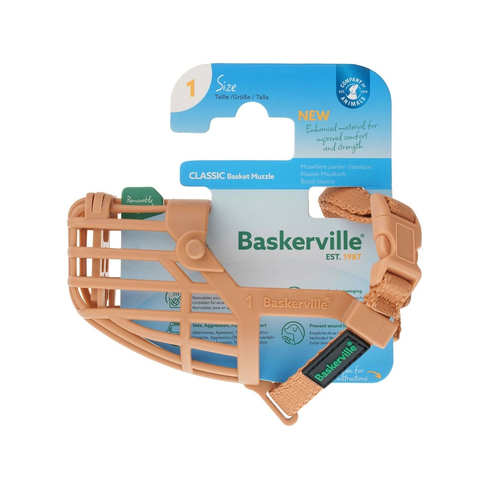 image 1 of Baskerville Classic Basket Dog Muzzle - Tan - 4